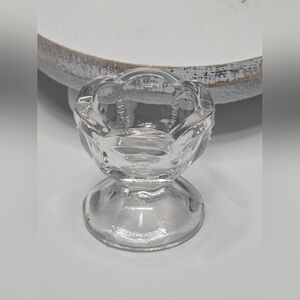 Tiny Glass Table Sitter Open Salt Dipper [ Read Details ]